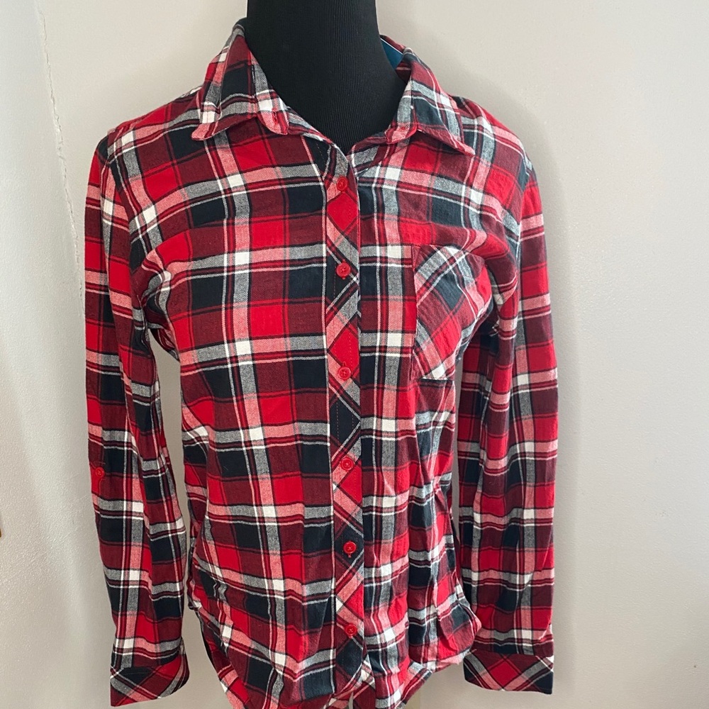 NWT Red & Black Plaid Button Up
